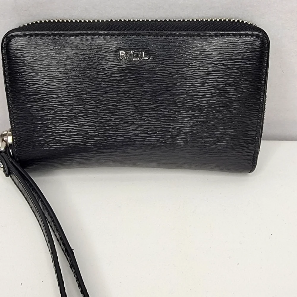 Lauren Ralph Lauren Green Fabric Label Wristlet